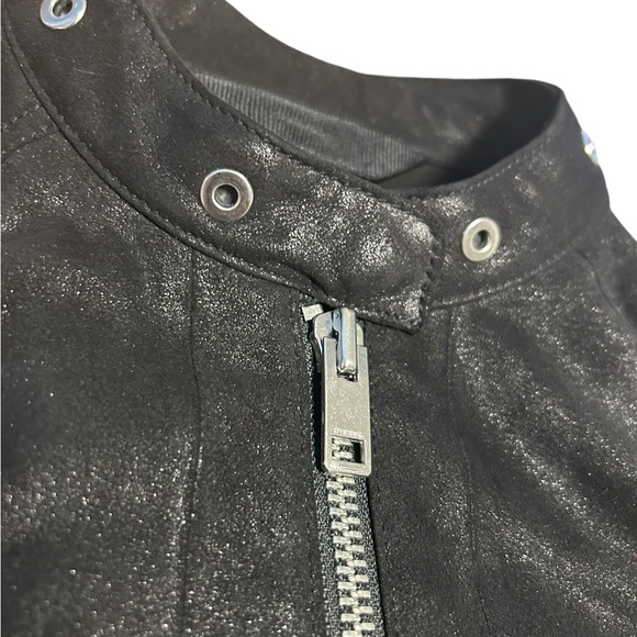 DIESEL Woman’s jacket- Goat Leather - Single Rider Black Size Small - Picture 13 of 17